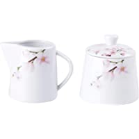 VEWEET ANNIE Juego de Porcelana Combi-Set de Cerámica con Jarra de Leche y Azucarero (2 Unidades con la Tapa)